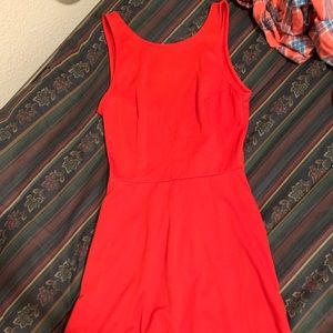 HM Red Sleeveless Skater Dress Size 4